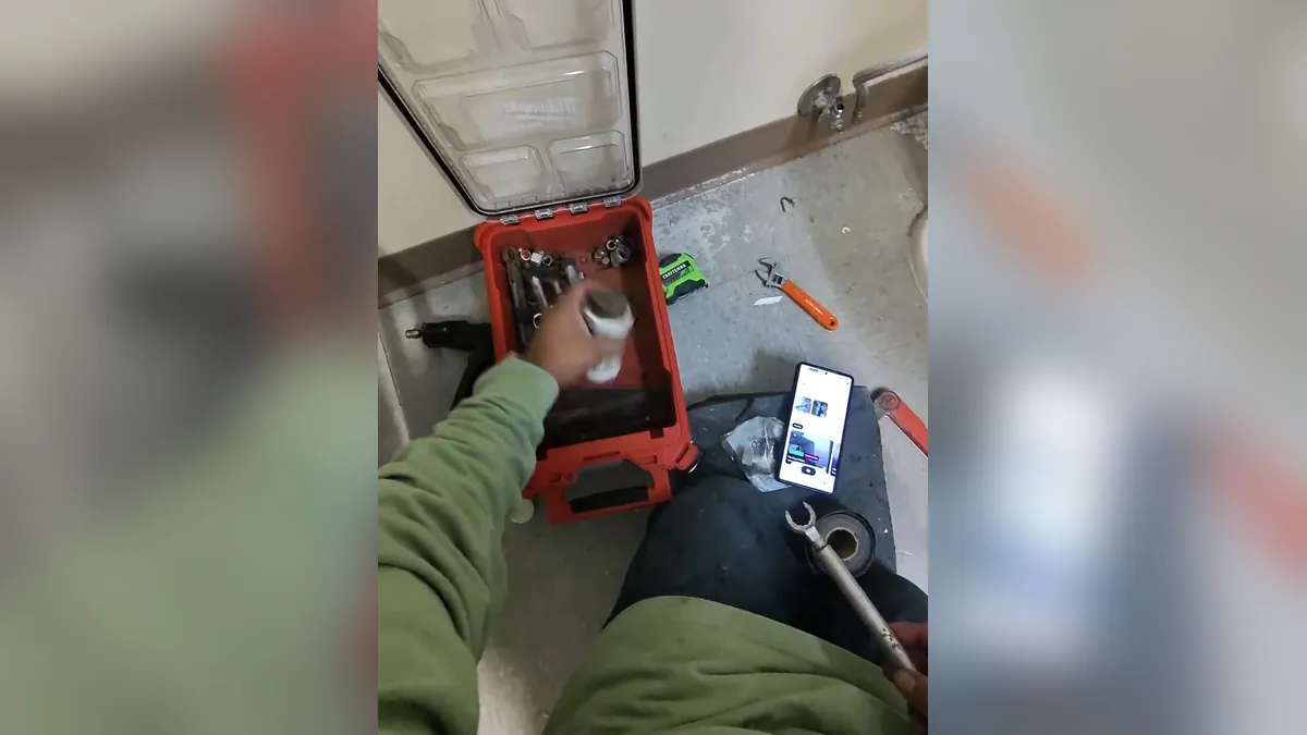 Drain camera equipment set on a bathroom floor for leak detection in Laguna Niguel