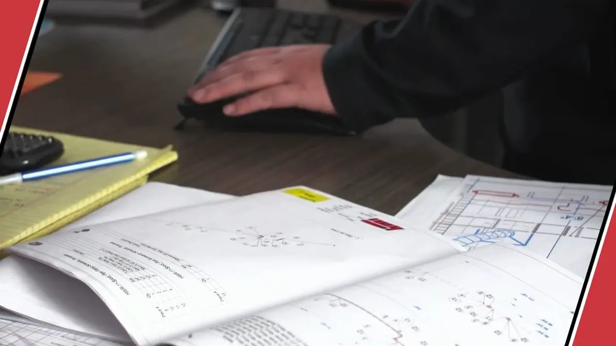 Close view of plumbing blueprints and construction plans for local plumbing team overview in Laguna Niguel