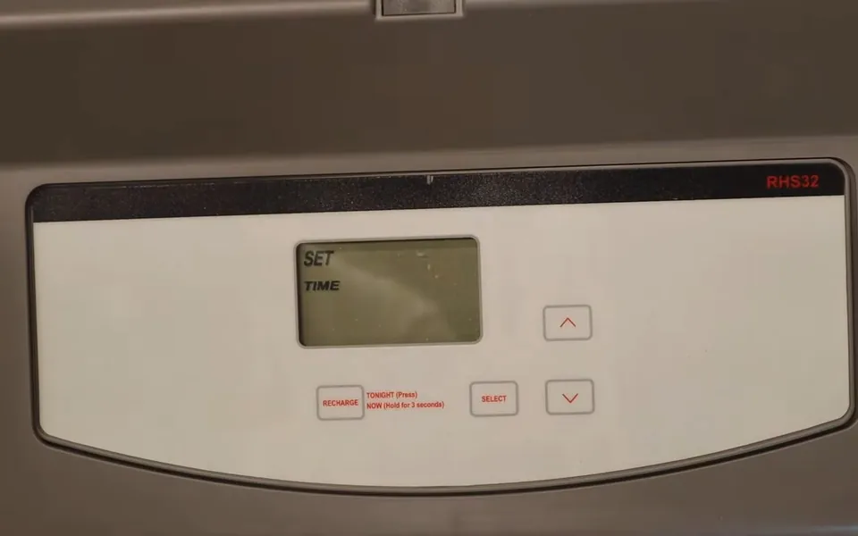 Water softener controller display and valve head for residential plumbing service in Marina Hills, Laguna Niguel