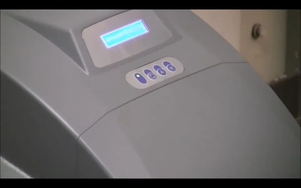 Water softener programming screen showing operating settings for residential plumbing service in Rancho Santa Margarita